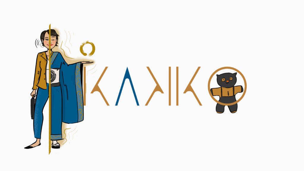 Logo KAKKO horizontal (2) L'avatar Aliko et la mascotte kakko de part et d'autre du nom KAKKO écrit en gros